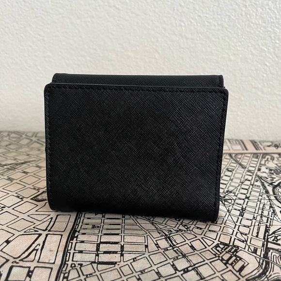Kate Spade Black Trifold Wallet with Striped Interior - Picture 4 of 8